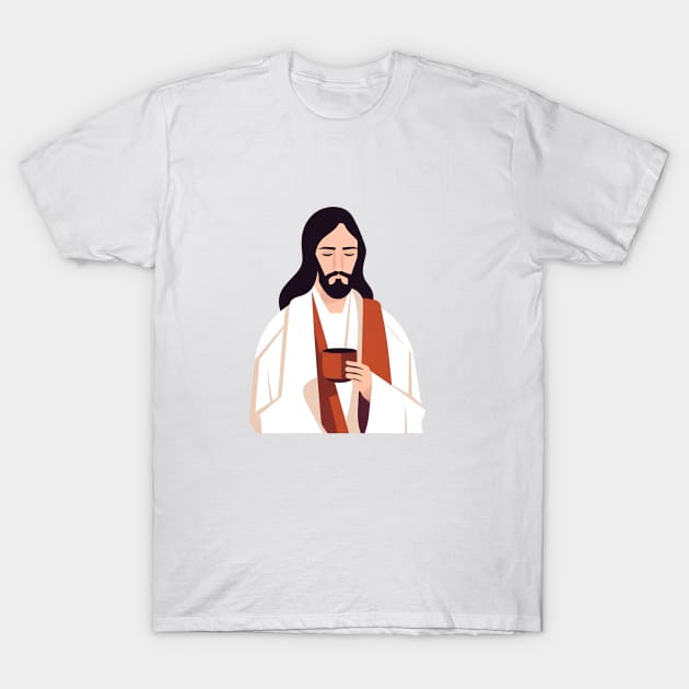 Christian Jesus Drinking Tea T-Shirt by dukito